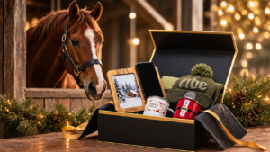 Geschenken met logo op stal, hippisch bedrijf